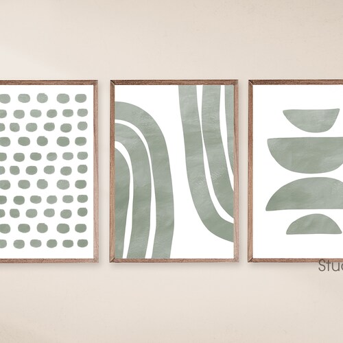 Boho Printable Art Mid Century Modern Beach Art Set of 5 Etsy