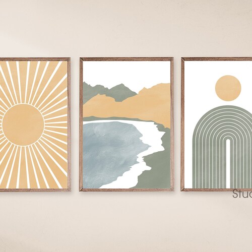 Printable Art Mid Century Modern Art Set of 3 Prints - Etsy