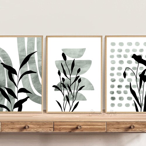 Printable Art Black and White Botanical Art Set of 2 Prints - Etsy