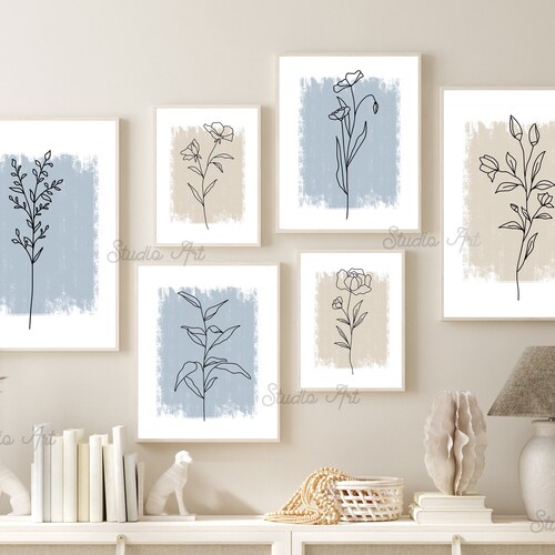 Printable Boho Floral Botanical Wall Art SET OF THREE - Etsy