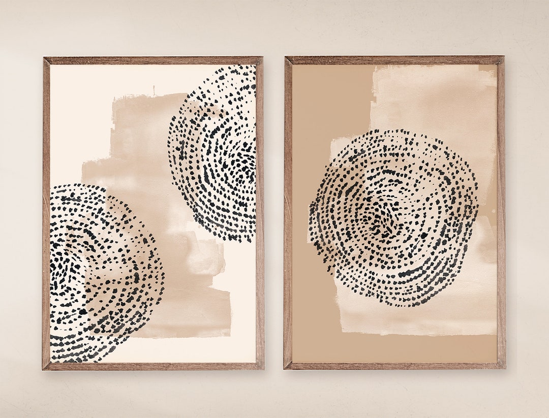 Printable Art Neutral Abstract Art Set of 2 Prints Etsy