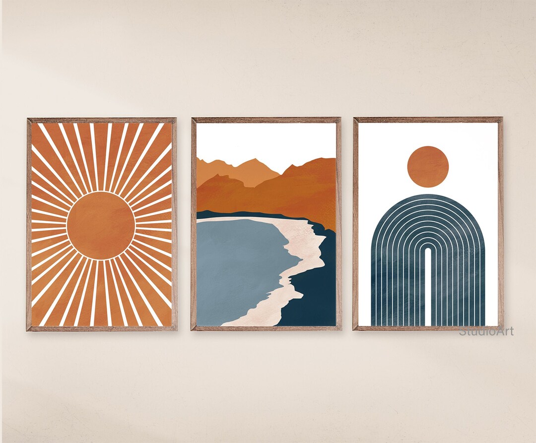 Printable Art, Mid Century Modern Art Set of 3 Prints, Abstract ...
