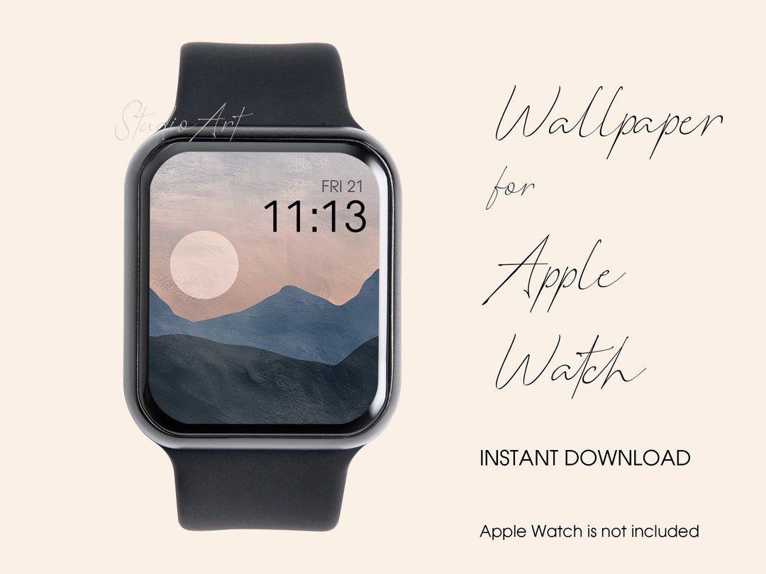 Apple Watch Wallpaper Apple Watch Face Minimal Blue Mountain - Etsy