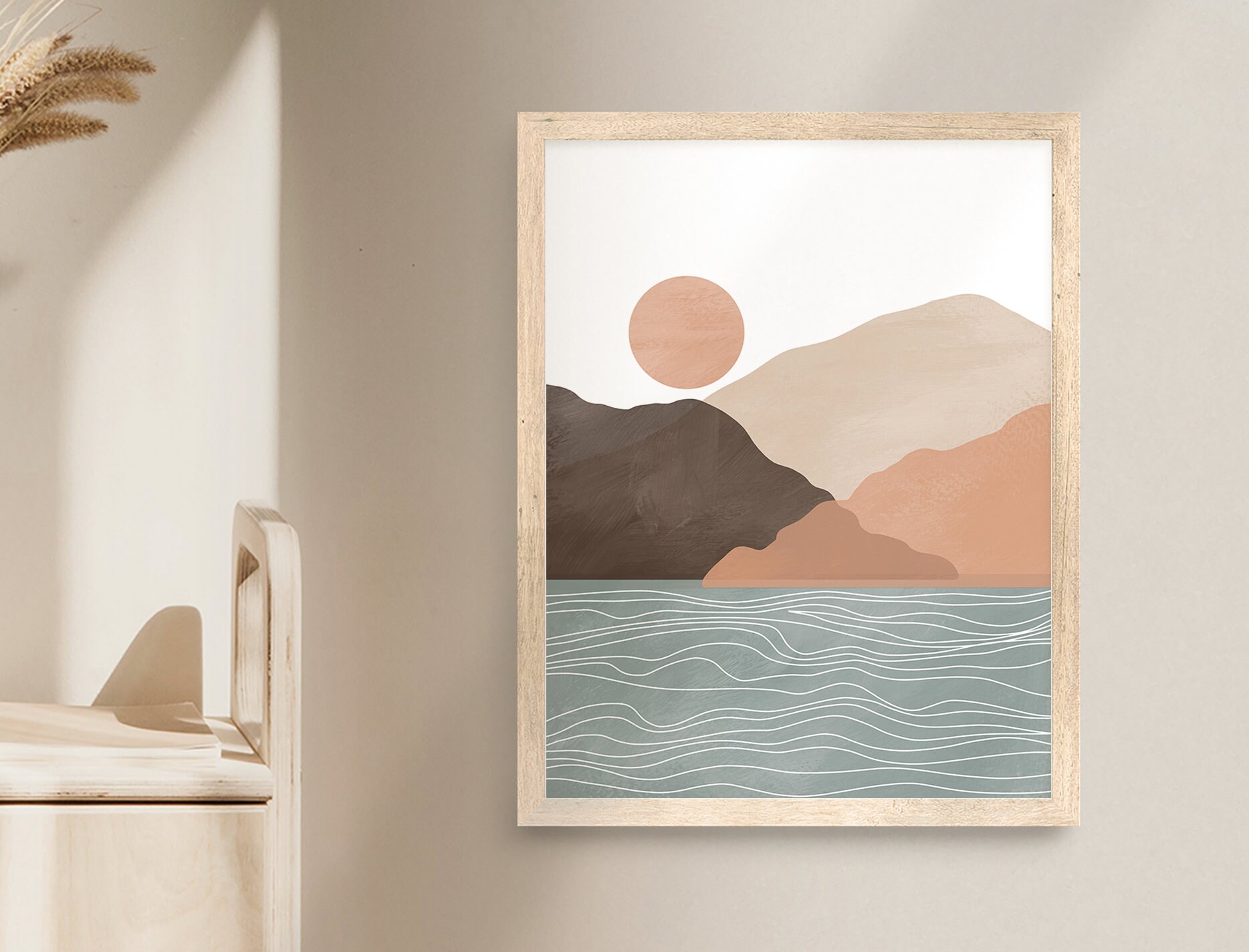 Boho Printable Art Abstract Art Print Set of 3 Mid Century - Etsy