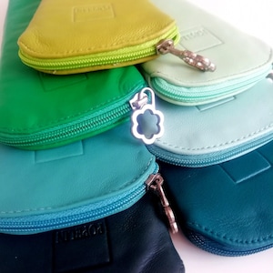 Custodia per ventaglio, Custodia in pelle per ventaglio, colori verdi, Design, Regalo per donna, Regalo, Popelin, Barcellona,
