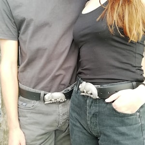 Belt with buckle, Camaleó, Handmade, Soft leather, Silver plated, Contemporary design, Original gift for woman, Popelin, Barcelona.