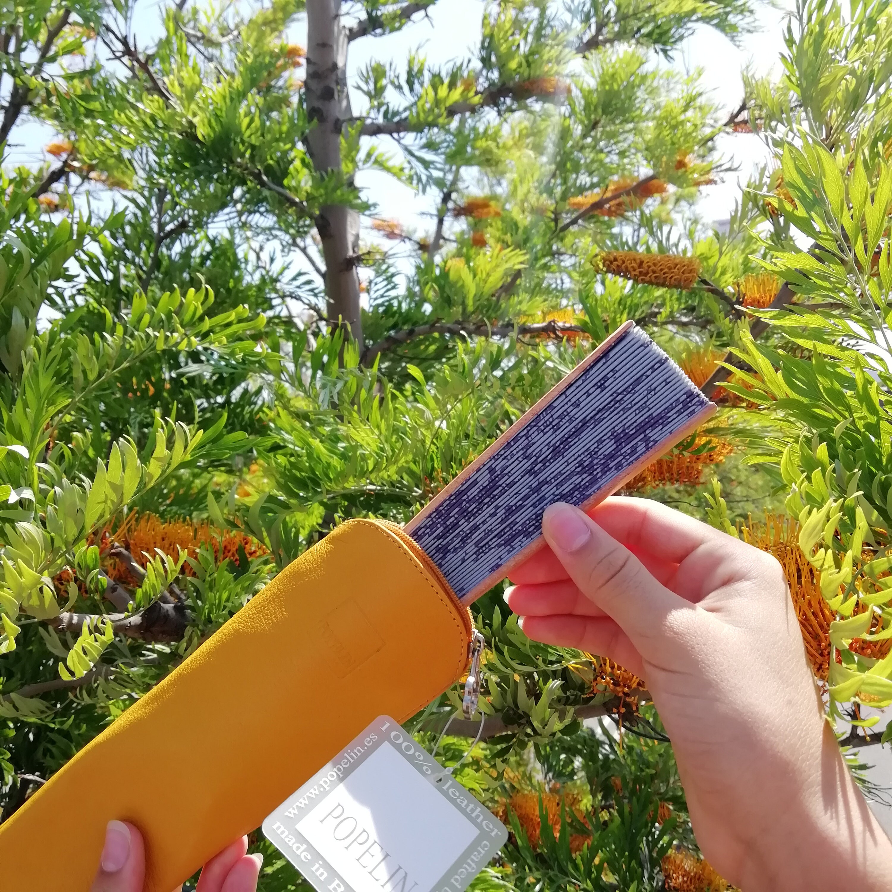 Hand Fan Case Mustard Fan Leather Case Fashion Etsy