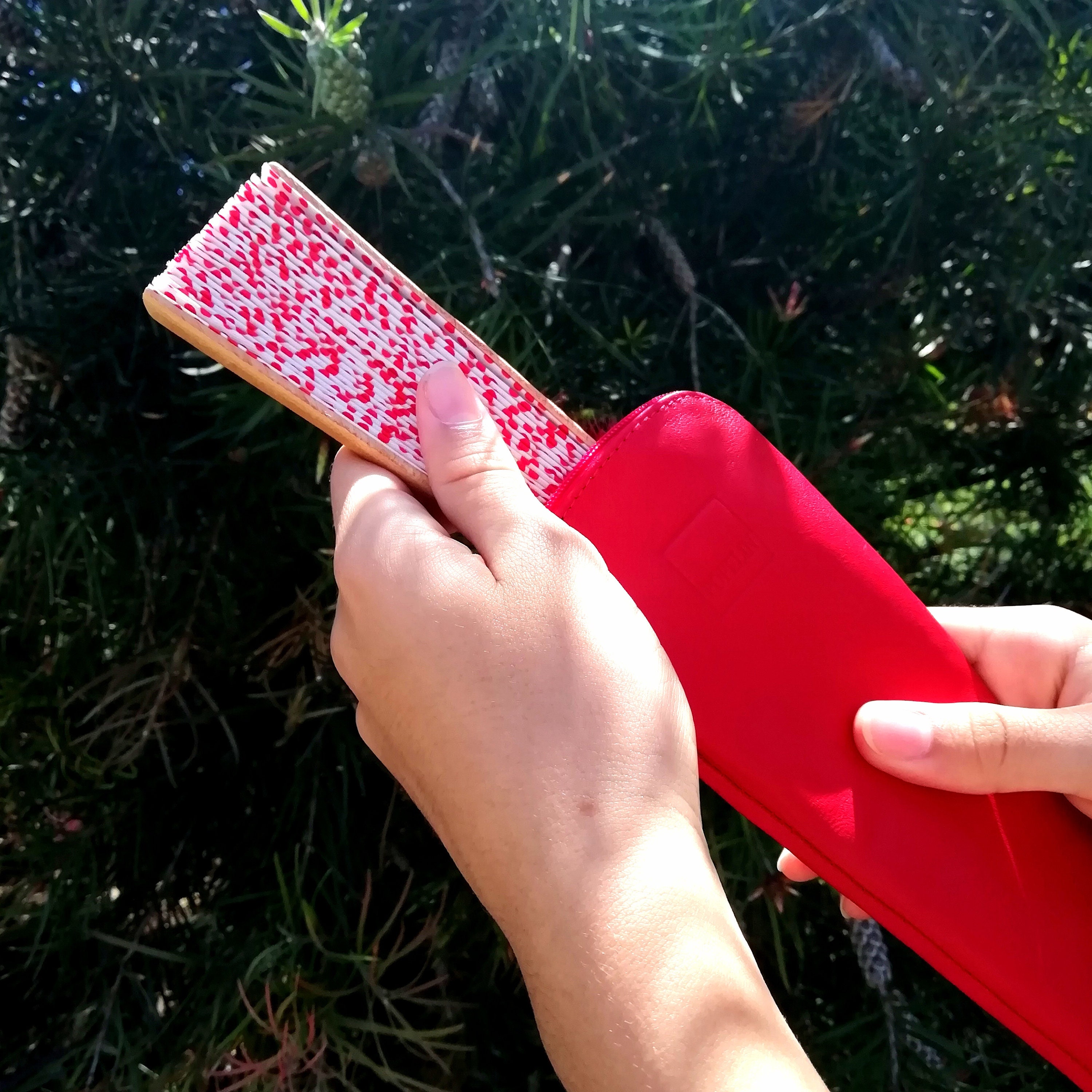 Hand Fan Case , Red , Fan Leather Case , Fashion Accessories , Design