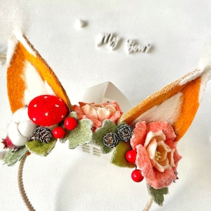 Squirrel ears headband, Woodland felt Headband, Squirrel girl crown, Kids Headband, woodland birthday, Squirrel costume, Squirrel headpiece
