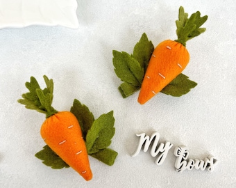 Felt Carrot Hair Clip: Easter Spring Alligator Clip