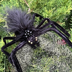 Spider headbands, Large black spider headband, Halloween Headband, Spider headpiece, Girls Halloween headband with veil