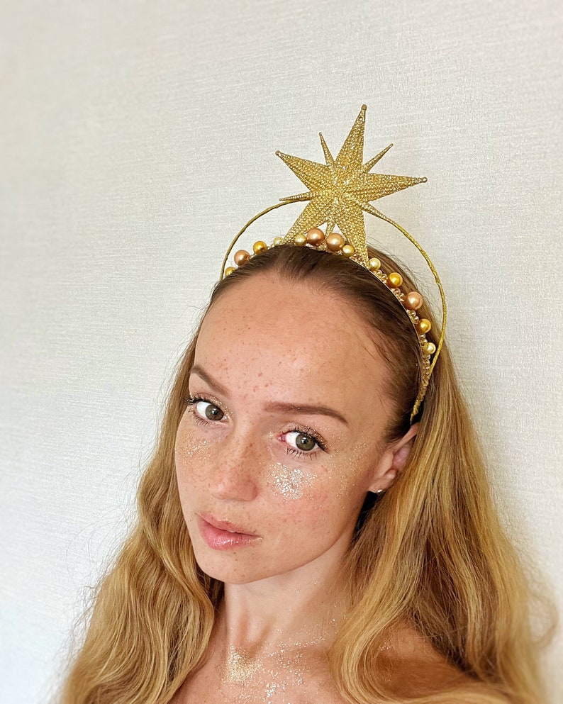 Gold Star Headband Christmas Headband Star Crown Star Etsy
