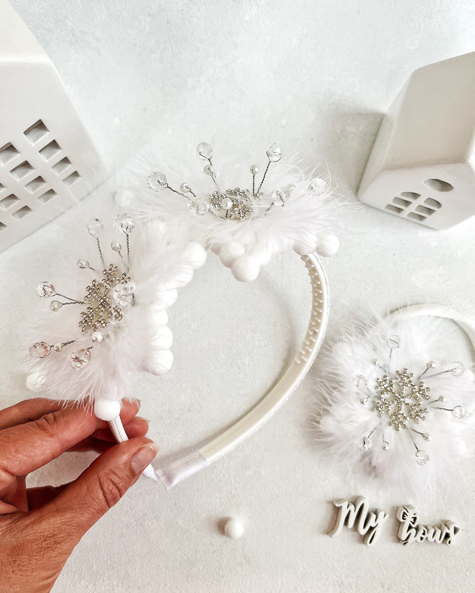 Snowflake Crown Snowflake Headband Sparkling Snowflakes Etsy