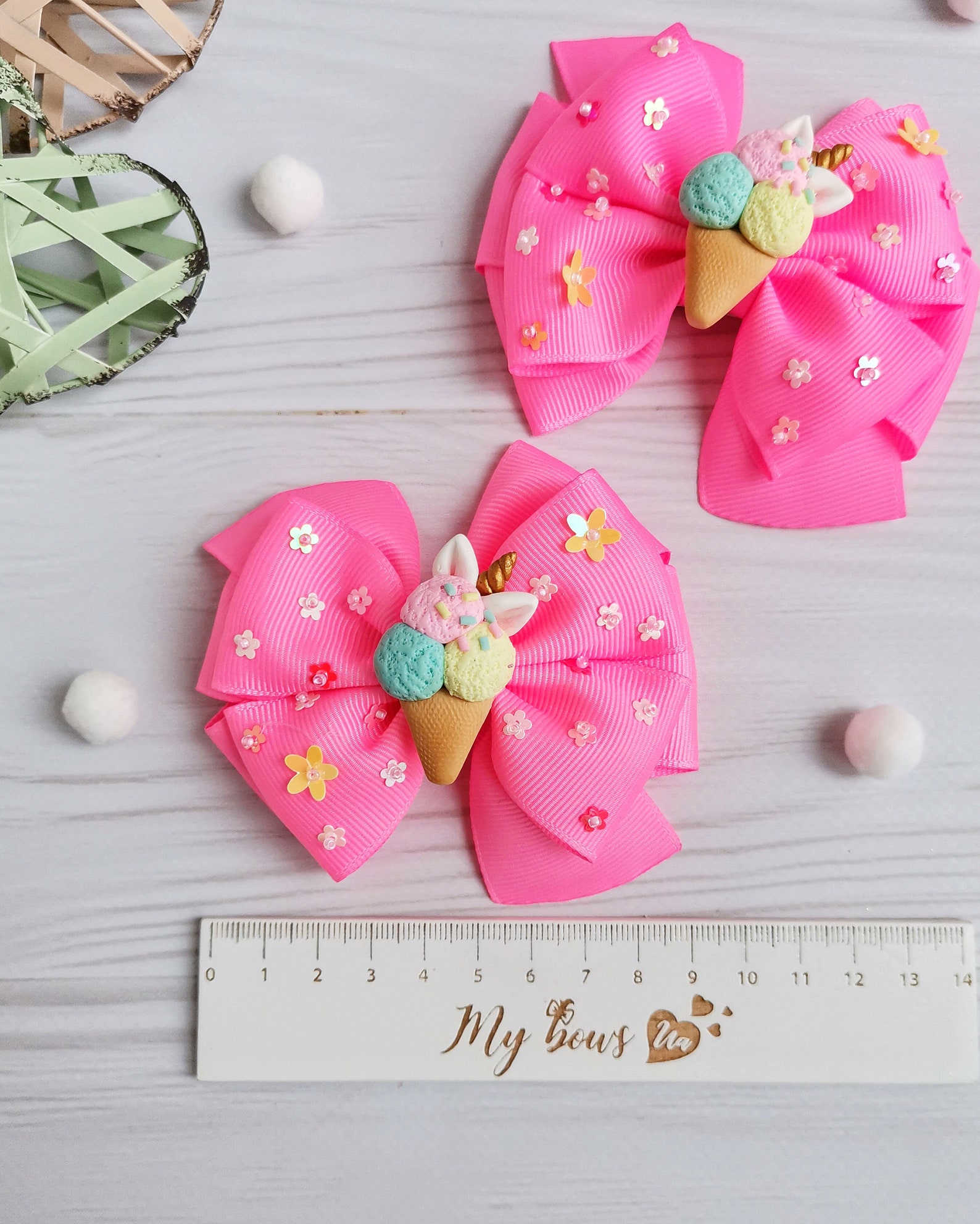 Ice Cream Hair Bow Spring Hair Clip Girls Hair Bow Baby Etsy