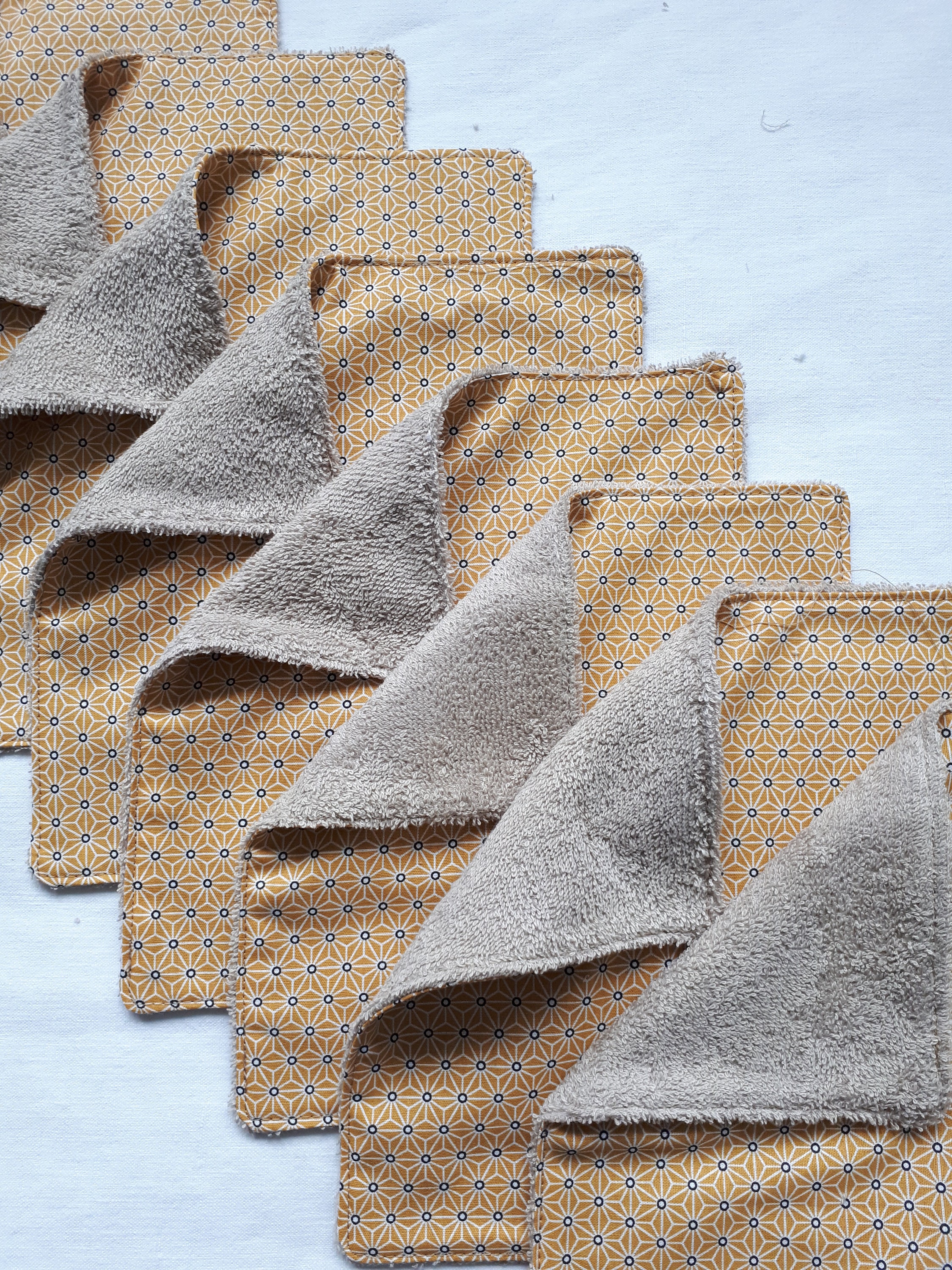 8 Feuilles Essuie Tout Lavable en Coton Réutilisable