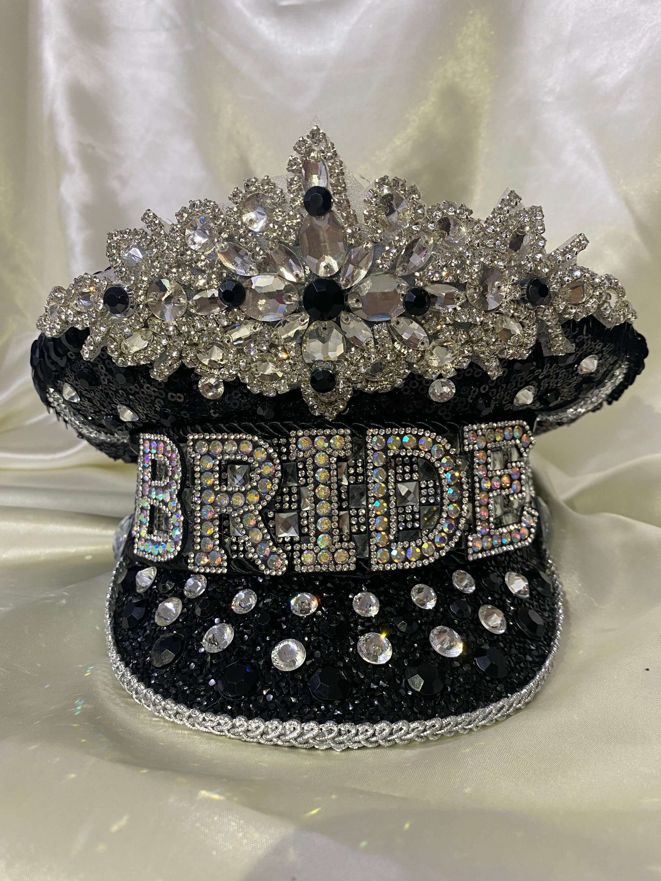 Black/ Silver Bride Hat|hen Do Hat|hen Party Hat|captain Hat  display picture 1