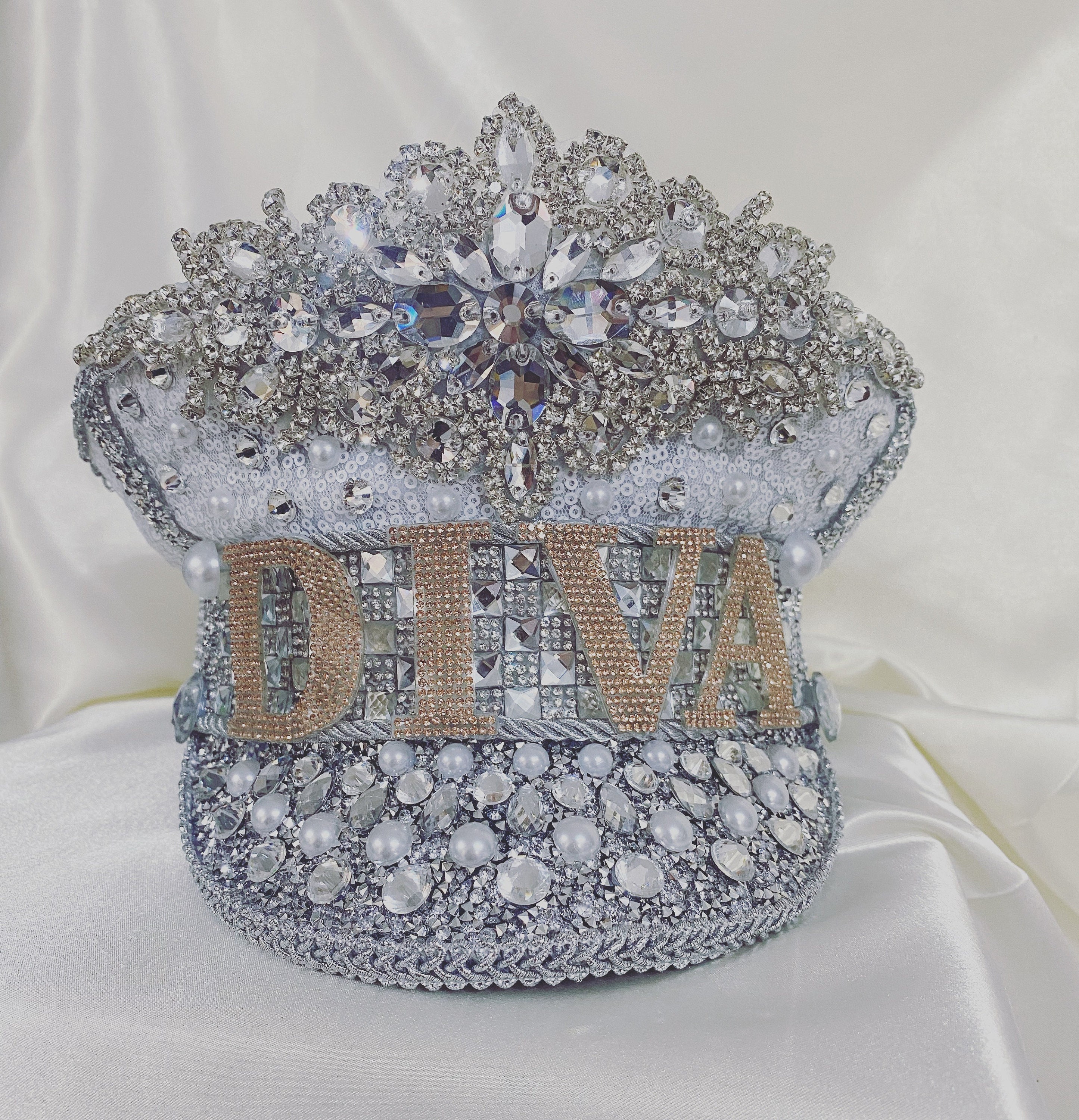 Silver/ Iridescent Bride Hat|hen Do Hat|hen Party Hat 
