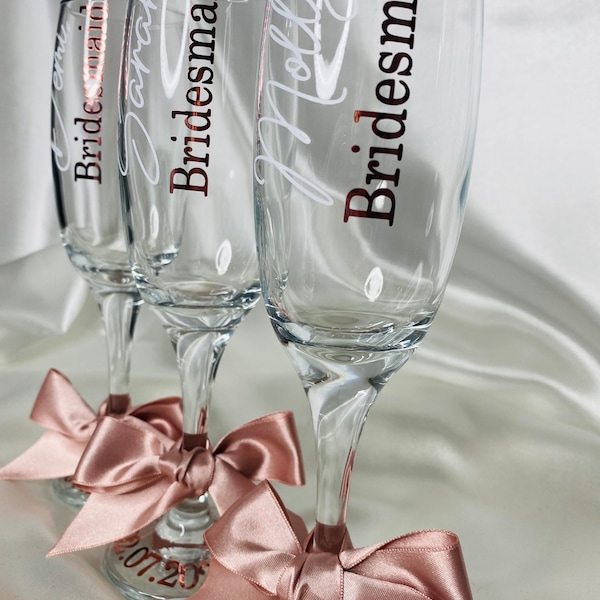 Personalised Flute| Bridal Party - Champagne Flutes