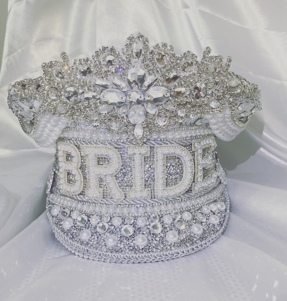 Silver/ Iridescent Bride Hat|hen Do Hat|hen Party Hat 