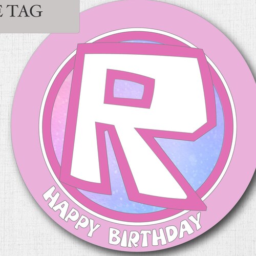 birthday printable 2 round circle cookie tag girly etsy