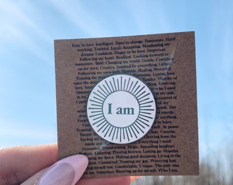 I Am Affirmation Enamel Pin - Affirmation Pin - Self Love Reminder - Positive Mental Health - Feel Good Pin - Self Gift - Minimalist Pin