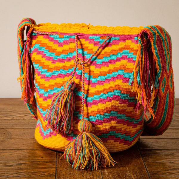 Mochila Wayuu Bolsa grande hecha a mano