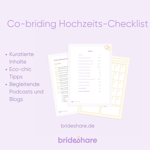 Co-briding Hochzeits-Checklist (Deutsch)