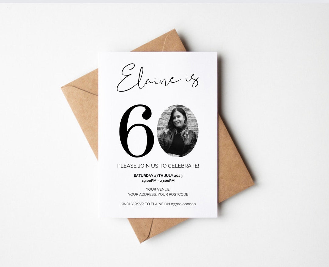 60th Birthday Invitation / 60th Birthday Invites / - Etsy UK