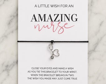 Nurse Gift, Nurse Wish Bracelet, Nursing Student Gift, Good Luck Gift, Nurse Graduation Gift, Nurse Bracelet, Thinking of You Gift
