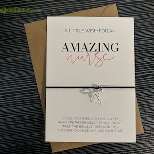 Nurse Wish Bracelet: Handmade Charm Bracelet, Thank You Gift