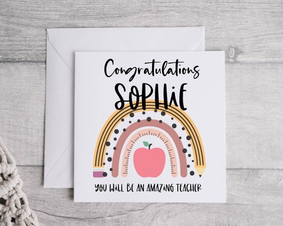 Personalised student teacher card qualified teacher card  congratulations teacher card student teacher gift