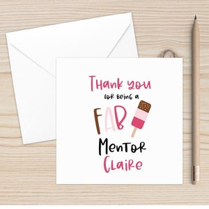 Personalised mentor card / Thank you mentor / mentor gift / mentor card / fab mentor