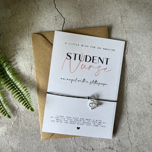 Student Nurse Wish Bracelet, String Bracelet, Friendship Bracelet - Lock down gifts. NHS gift. Nurse gift. Student Nurse Card.