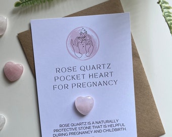 Rose Quartz Heart: Pregnancy Gift, Love Stone (15mm)