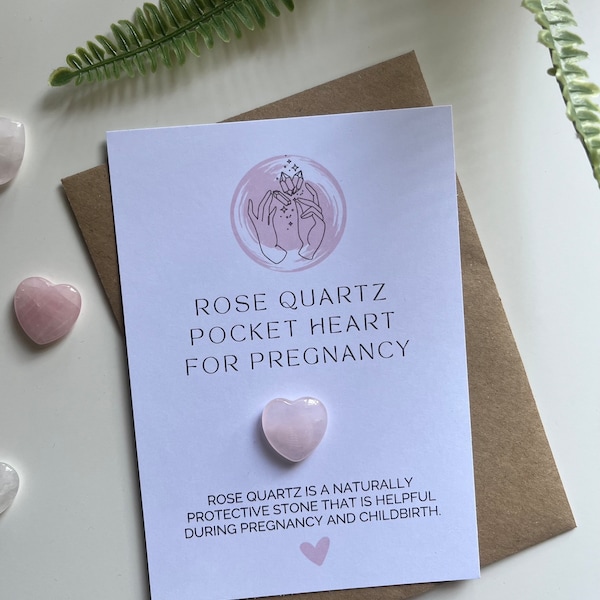 Rose Quartz Pregnancy Gift / Rose quartz heart /Rose Quartz Gift / Pregnancy Gift / Love crystal / Crystal Heart