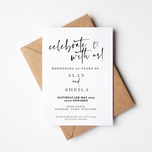 Wedding anniversary invitation / anniversary invite / wedding anniversary invite / celebrate with us invite