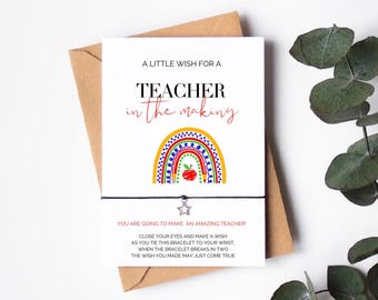 Student Teacher Wish Bracelet: Handmade String Bracelet Gift