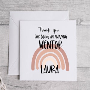 Personalised mentor card / Thank you mentor / mentor gift / mentor card