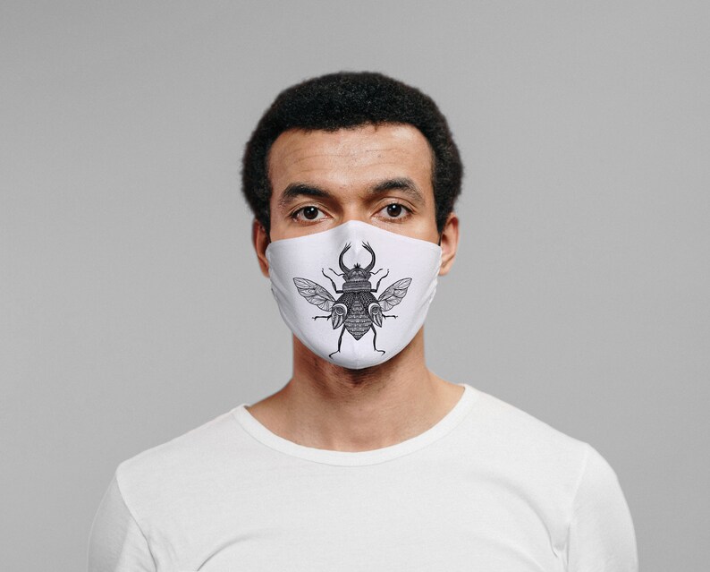 Bug Designed Face Mask / Daily Use / With Filter Pocket / Etsy