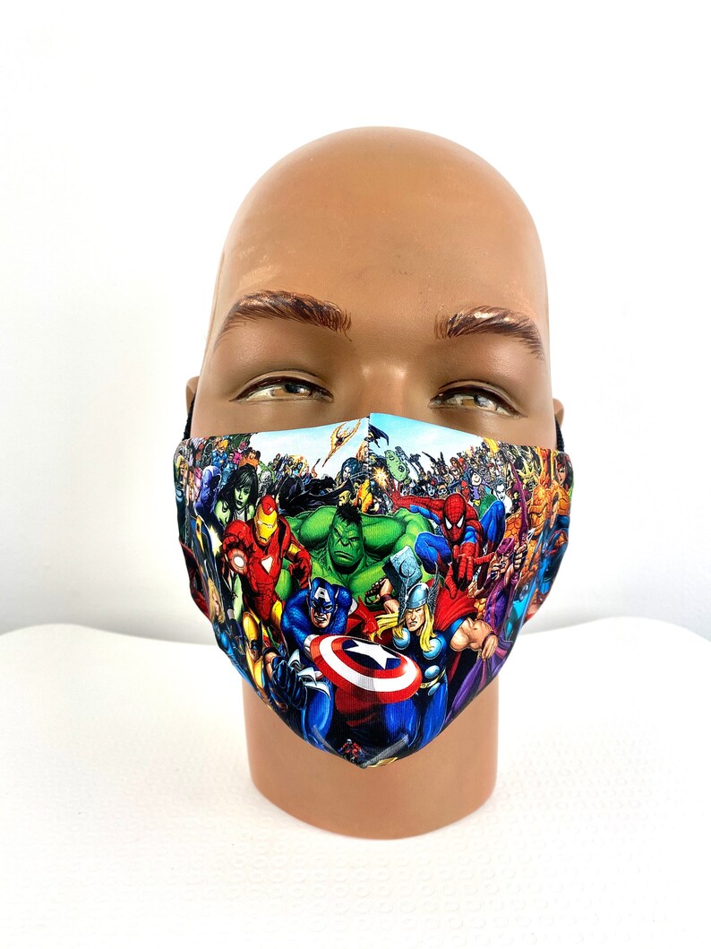 Marvel Designed Face Mask/ Daily Use/ With Filter Pocket/ Etsy