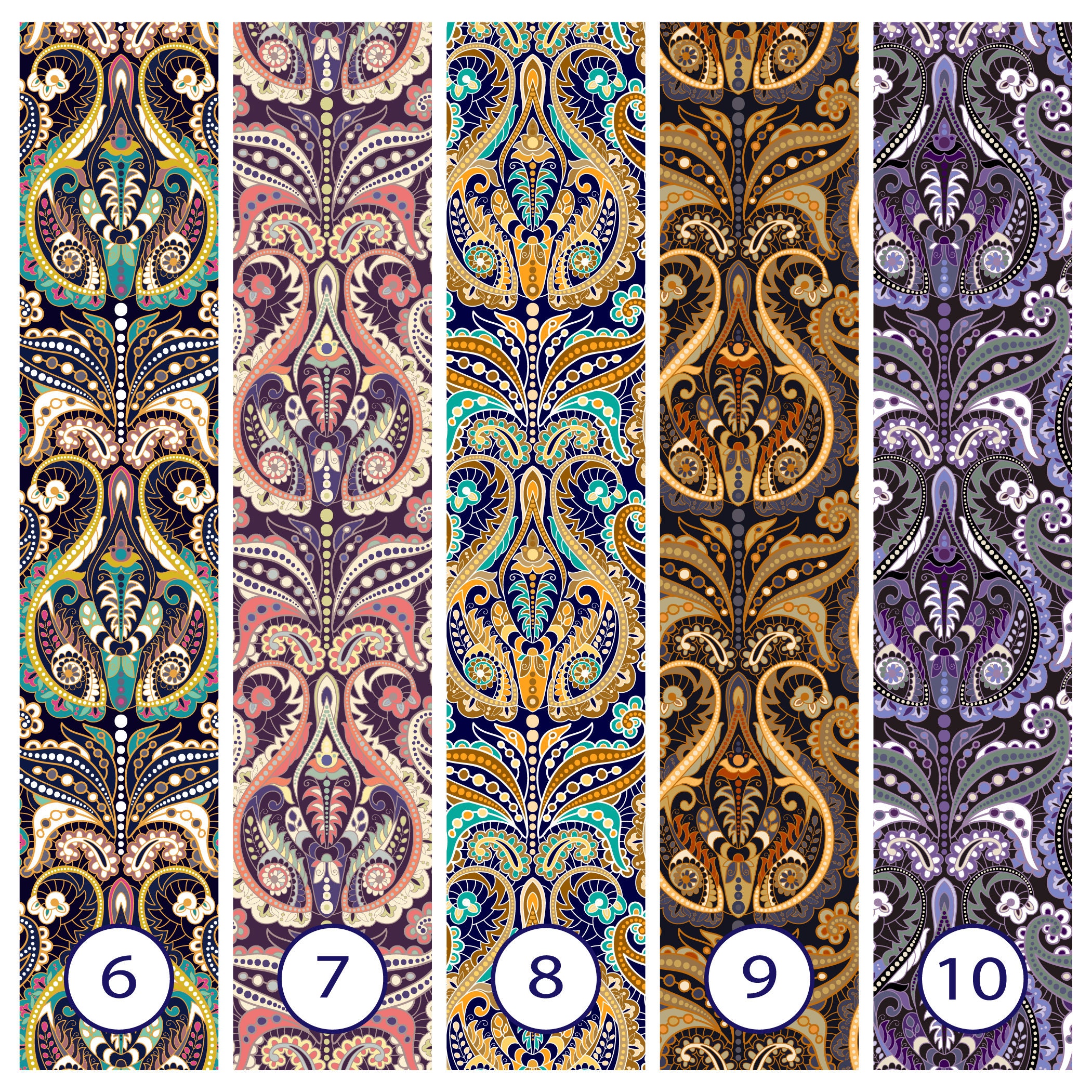 Ornamental Paisley Digital Paper Paisley Scrapbook Paper Etsy