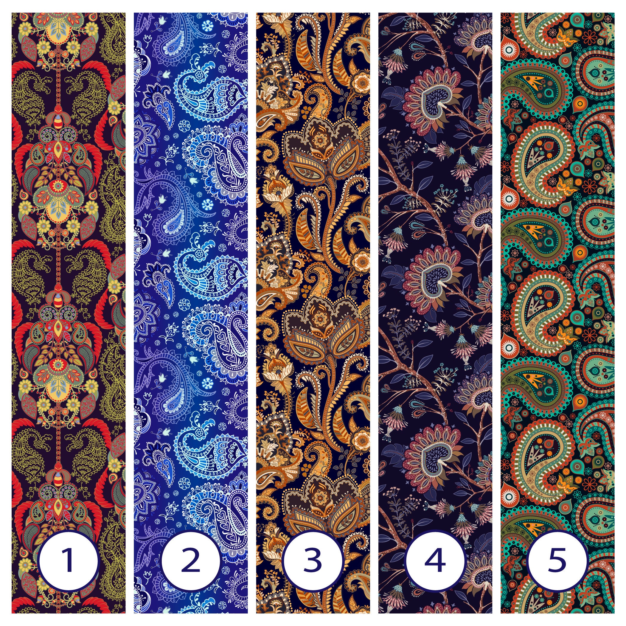 Colorful Paisley Digital Paper Paisley Scrapbook Paper | Etsy