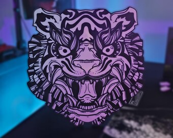 Tattoo Tiger Wandkunst und Innendekoration, freistehend oder an der Wand montiert