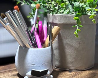 Bücherwurm Schreibtisch Organizer - Sukkulenten Topf & Stifte Halter