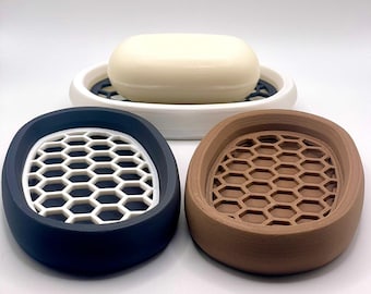 Porte-savon avec égouttoir en nid d'abeille, porte-savon et porte-savon de différentes couleurs combinables, porte-savons en filament de bois