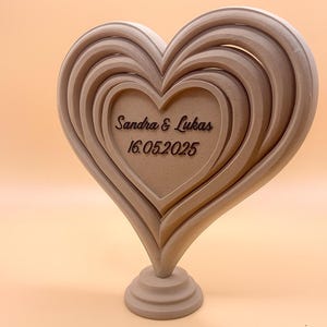 Cuore decorativo personalizzato per esposizione, cuore in legno con nome