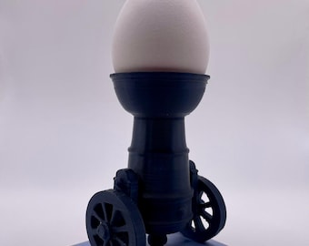 Coquetier créatif en forme de mini canon, coquetier cool et spécial pour les amateurs de design, idée cadeau insolite pour les fans de technologie