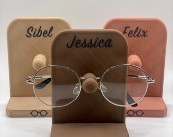 Porte-lunettes personnalisé en filament de bois, support à lunettes individuel avec nom, rangement à lunettes personnalisé comme espace de rangement à lunettes