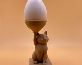 Coquetier original chat – idée cadeau créative pour les amoureux des animaux – coquetiers cool, spéciaux et insolites pour un petit-déjeuner parfait