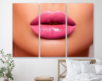 Lips Canvas Wall Art Etsy